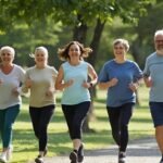 Pessoas correndo no parque