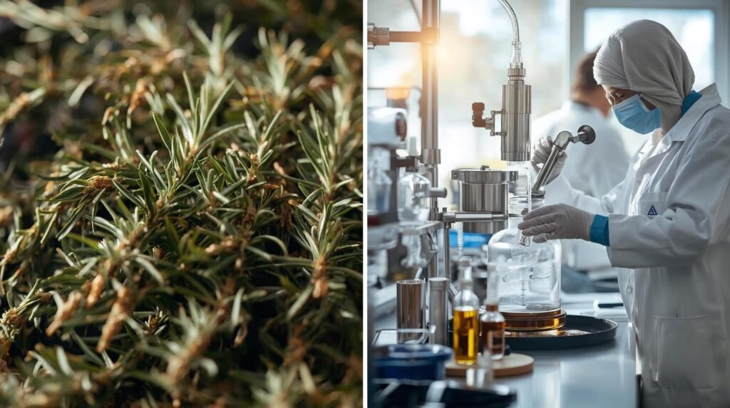 Alecrim forma natural. Processo para Extração do Óleo Essencial de Alecrim.