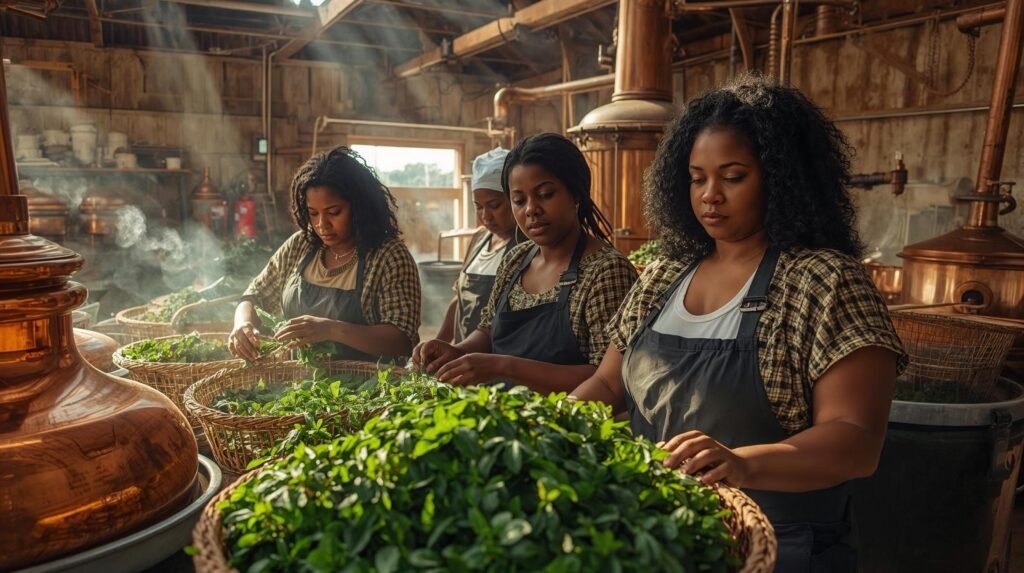 Separação do Hortelã-pimenta para fabricação do óleo.