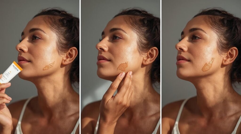 Teste na Mandíbula para Verificar o Tom Correto do Protetor Solar