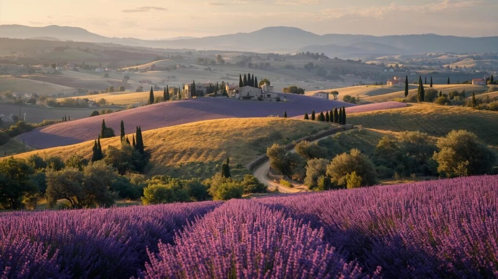 Área de Cultivo da Lavandula Angustifolia - conhecida como Lavanda,