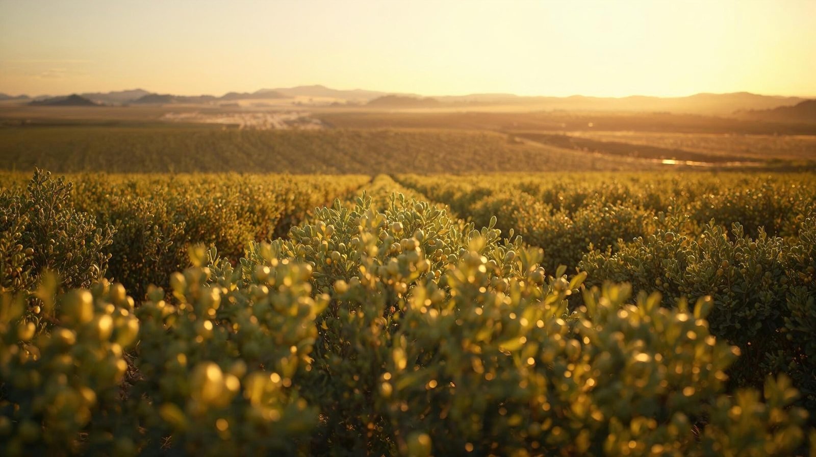 Plantação com a finalidade de extração do óleo de Jojoba.