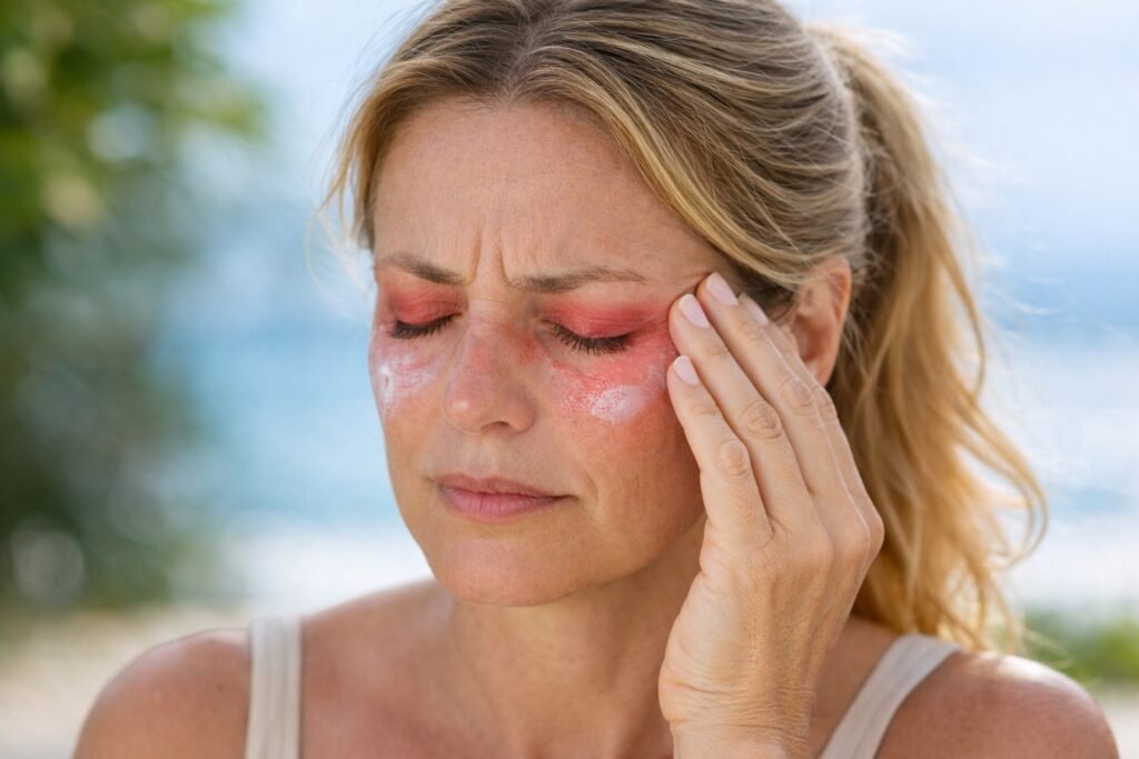 Protetor solar comum irrita os olhos